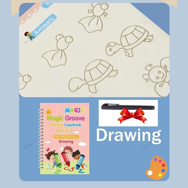 Free Shipping Reusable Montessori Toys French English Spanish Copybooks Pen Writing Sticker Magic Copybook for Calligraphy - Sun Studio