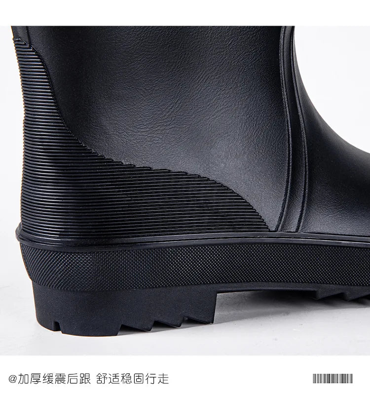 Men's Rain Boots Fashion High-Top Rain Boots for Outer Wear Long-Tube Waterproof and Non-Slip Couple Style Outdoor Fishing Boots - Sun Studio