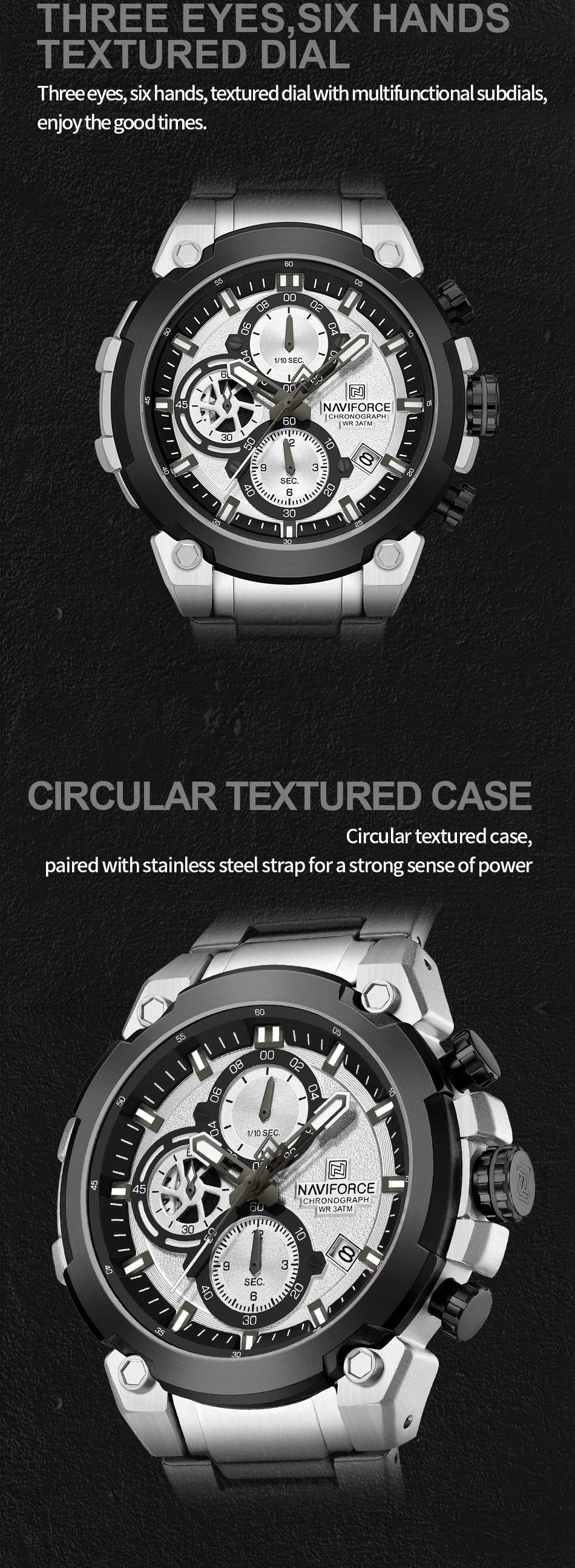 NAVIFORCE Men's Watches Top Luxury Original Quartz Wrist Watch for Men Chronograph Calendar Waterproof Man Watch Relojes Hombre - Sun Studio