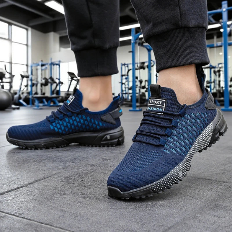 Men's Running Shoes Knitted Mesh Breathable Fashionable Casual Sneakers High-quality Anti Slip Fitness Tenis Masculino Sneakers - Sun Studio