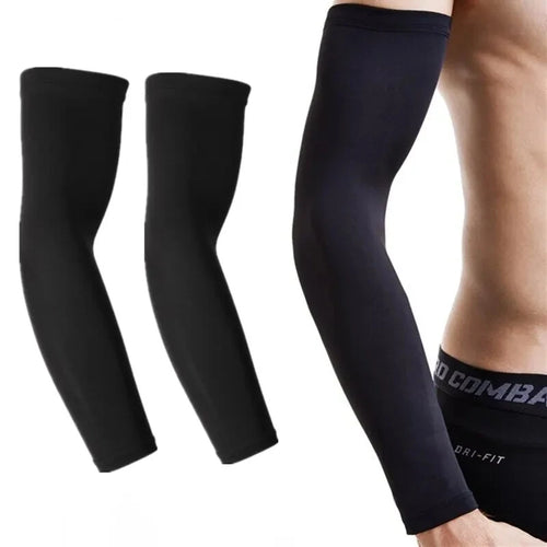 1 Pair Sports Arm Cover Outdoor Essentials UV Sun Protection Compression Black Guard Men Women Basketball Golf Cooling Sleeve 1 - Sun Studio
