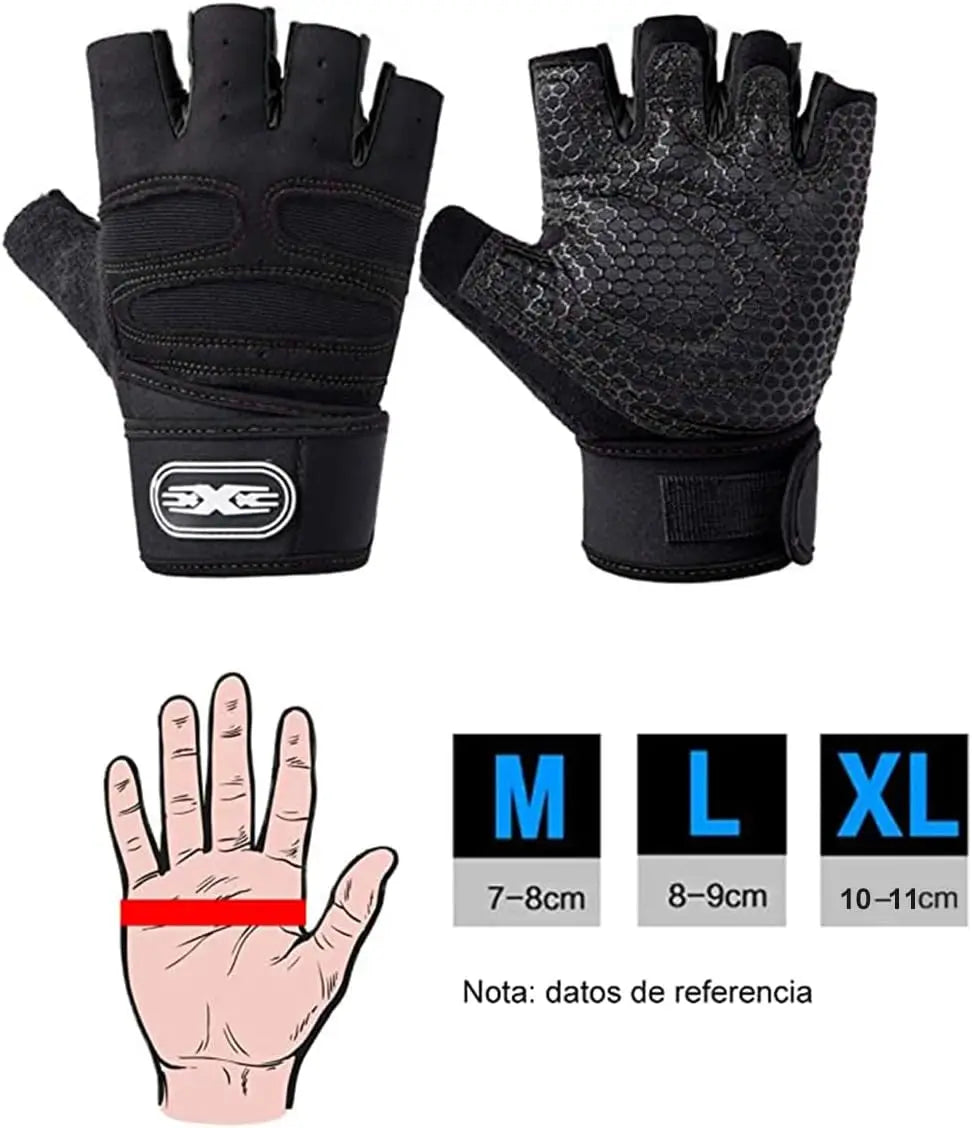 Gym Gloves, Gym Sports Gloves, Anti-slip and Breathable Gloves, Design Wrist Protective Gloves for Men and Women for Running - Sun Studio