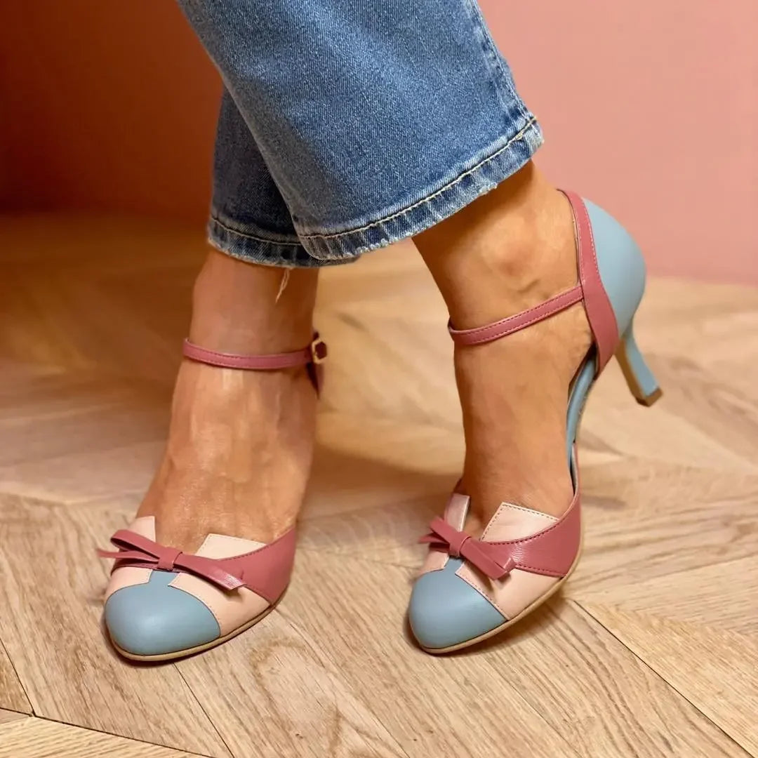 Summer High-heeled Sandals for Women's Fashion Color Blocking 40-43 Plus Buckle Strap Hollow Sandals Women Shoes - Sun Studio