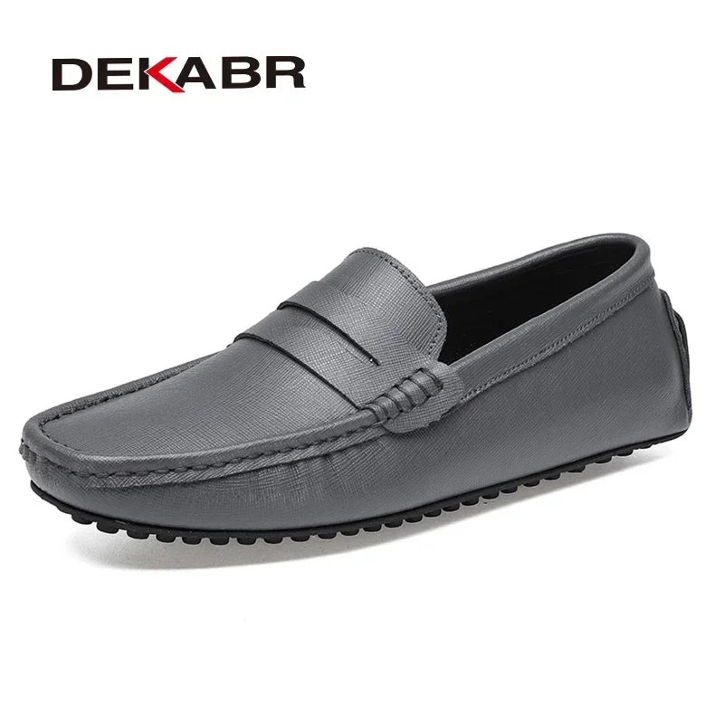DEKABR Loafers Shoes Men Fashion Shoes New Spring Comfy Men's Flats Moccasins Classic Original Leather Men Casual Shoes