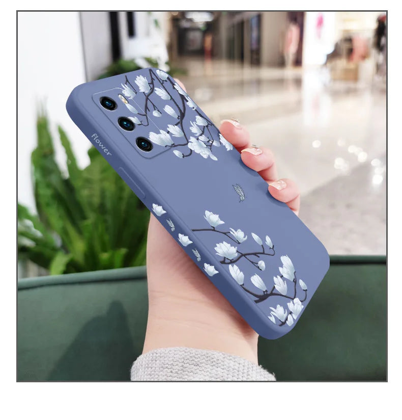 Tree Branch Phone Case For Huawei P40 P50 P30 P20 Pro Lite Nova 5t Y7A Mate 40 30 20 Pro Lite Liquid Silicone Cover - Sun Studio