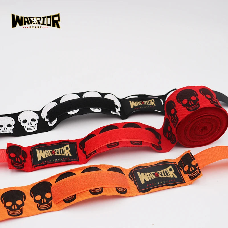 1 Pair Boxing Hand Wraps MMA Muay Thai Kick Boxing Handwraps For Training Bandages Sport Straps 3M/5M Length Skull Print - Sun Studio