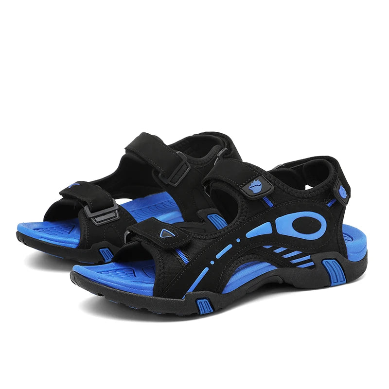 Men High Quality Sandals outdoor fashion Durable Handmade Stitching Flats Close Toe Non Slip hiking Shoe men Beach Sandals - Sun Studio