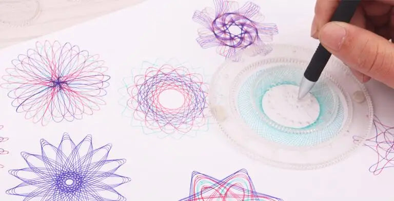 Funny Interlocking Gears Wheels Spirograph Drawing Toys Set Creative Educational Toy for Children Painting Drawing Accessories - Sun Studio