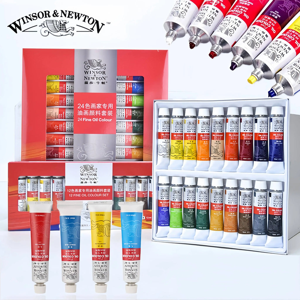 Winsor & Newton 12/18/24 Colors Professional Color Oil Paints 12ml Tube Painting Pigments With Brush And Palette Art Supplies - Sun Studio