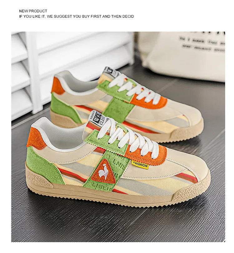 Mens Classic Running Shoes Lace Up Soft Sole Walking Shoes Breathable Flat Fashion 2026 Spring Autumn Tennis Casual Sports Shoes - Sun Studio