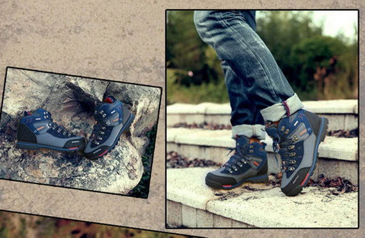2026 High Gang Outdoor Hiking Shoes Men Winter Mountain Climbing Trekking Boots Top Quality Outdoor Fashion Casual Snow Boots