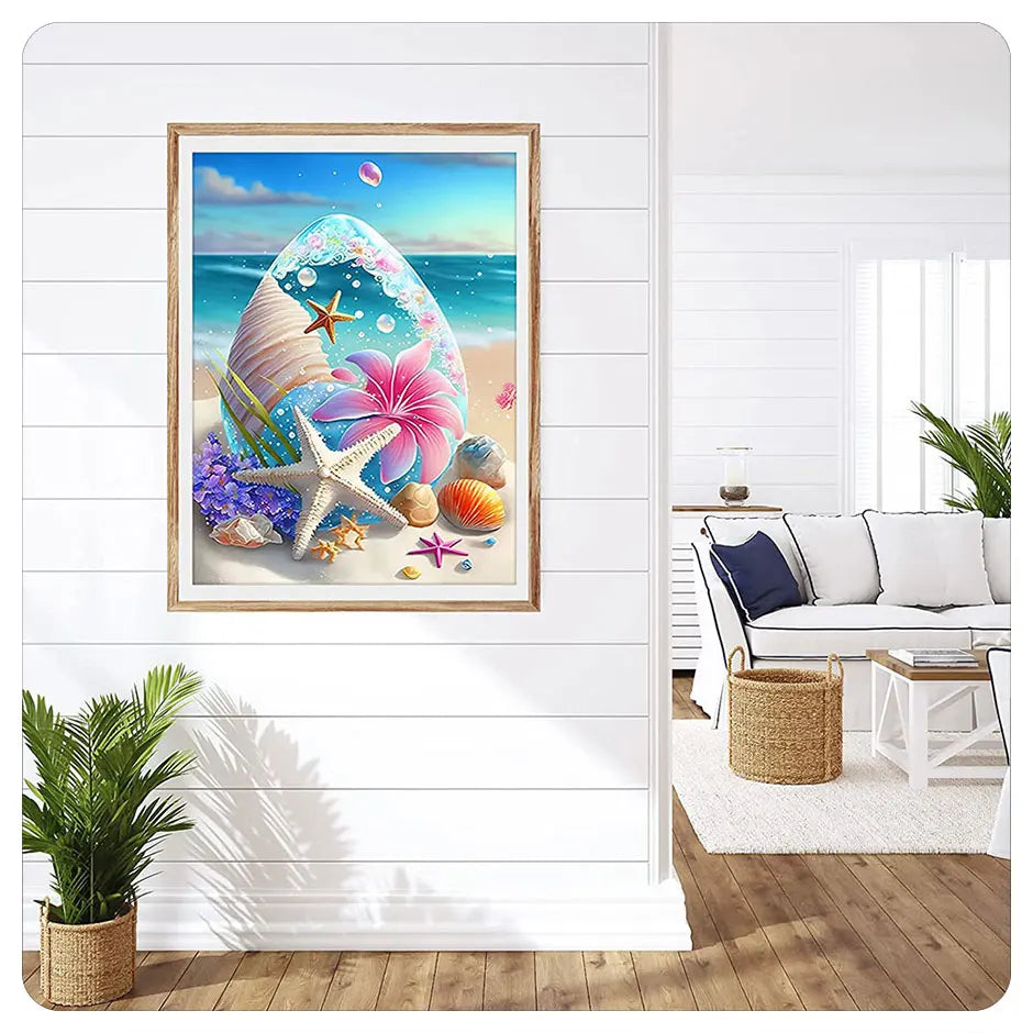 Starfish 5D Diamond Painting Fantasy Shell Seaside Scenery Full Diamond Embroidery Mosaic Cross Stitch Kits Bedroom Home Decor - Sun Studio