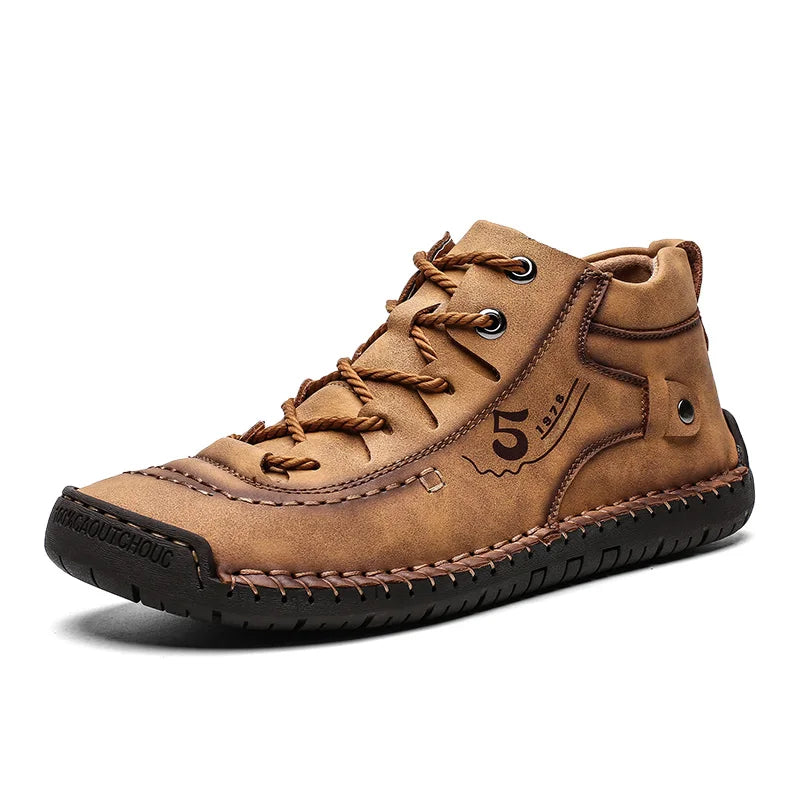 Handmade Leather Casual Men Shoes Ankle Boots Men Loafers Comfort Walking Shoes Men Flats Hot Sale Moccasins Shoes Plus Size