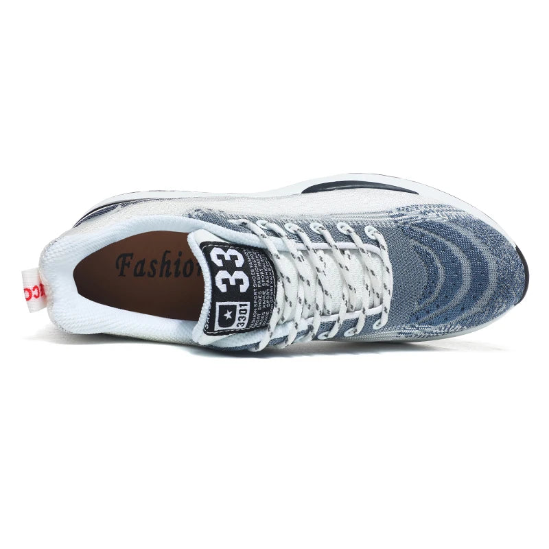Men Sneakers Sports Lift  Height Increase Insole 6cm Mesh Plus Size 37-44 - Sun Studio