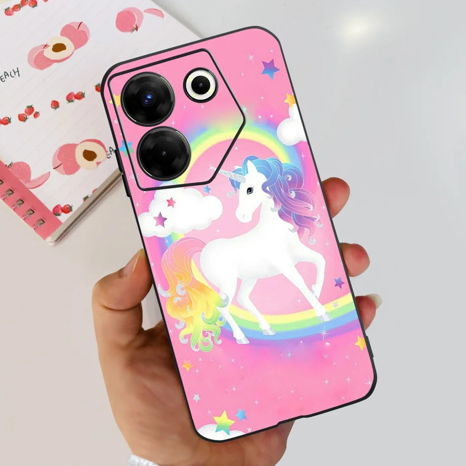 For Tecno Camon 20 Pro 5G Case 2023 Cute Love Heart Football Slim Cover Soft Silicone Funda For Tecno Camon20 Pro 5G CK8n Bumper