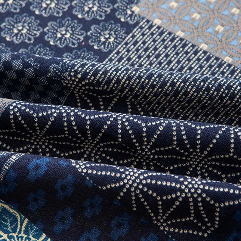 Bohemian Fabric Ethnic Vintage Retro Boho Printed Cotton Linen Home Decor Upholstery Textile