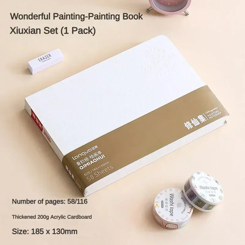 LANGUO Portable 300G Thick Cotton Watercolor Tearable Book Coated Paper Medium Rough Texture Album Sketchbooks School Stationery