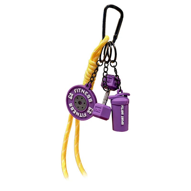 Fitness Keychain,Colorful Gym Bag Charm for Fitness Lovers, Motivational Fitness Gym Key ring,Workout Keychain Gifts - Sun Studio