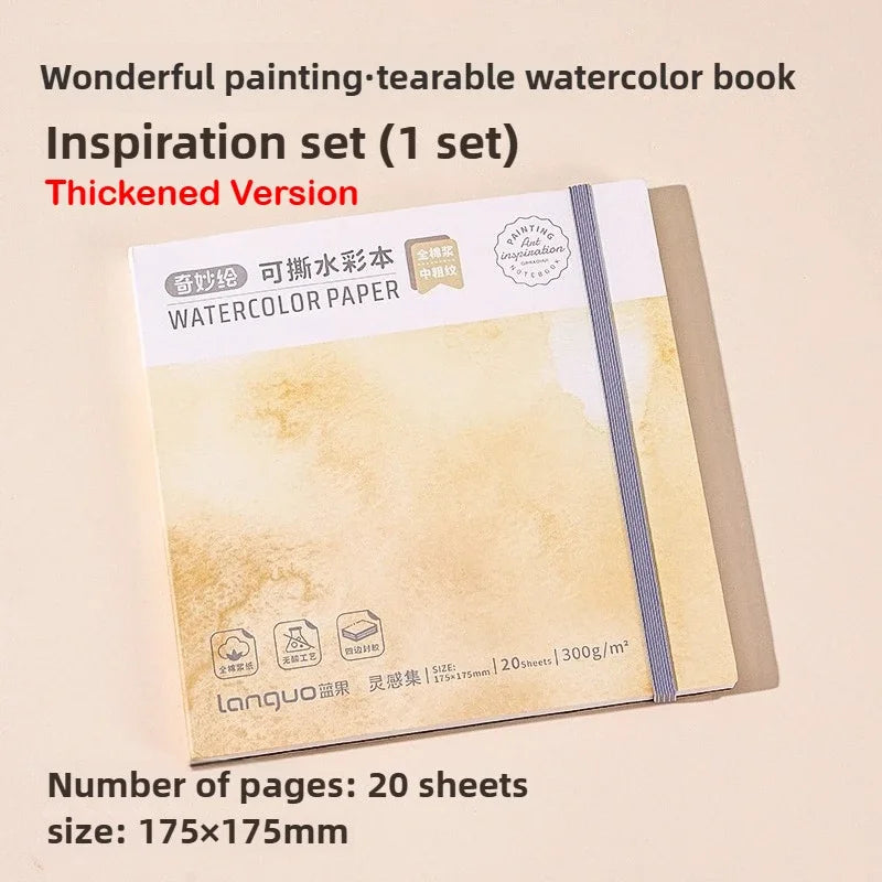 LANGUO Portable 300G Thick Cotton Watercolor Tearable Book Coated Paper Medium Rough Texture Album Sketchbooks School Stationery
