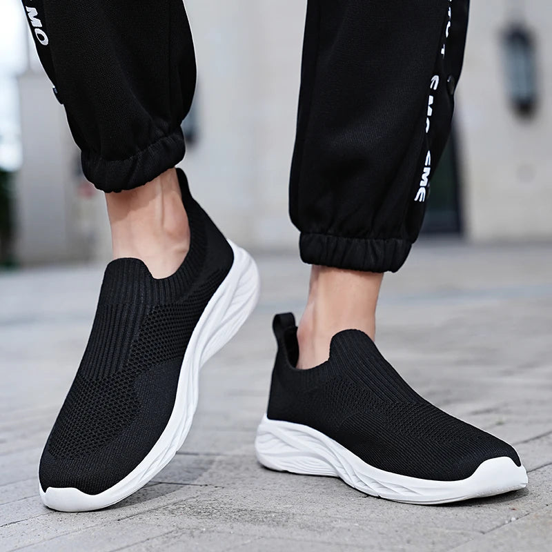 Men Casual Shoes Breathable Sneakers Men Lightweight Walking Running Shoes for Couple Slip on Loafers Zapatillas Hombre Size 48