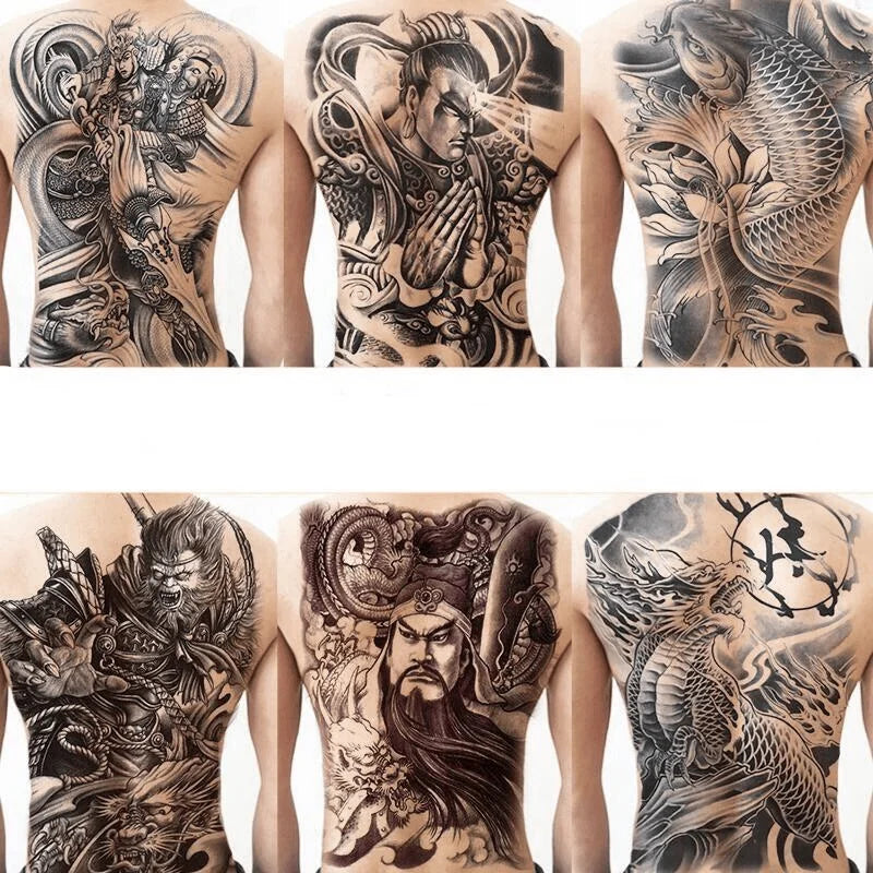 Temporary Large Back Tattoo Sticker Waterproof Cool Art FakeTattoo Sticker - Sun Studio