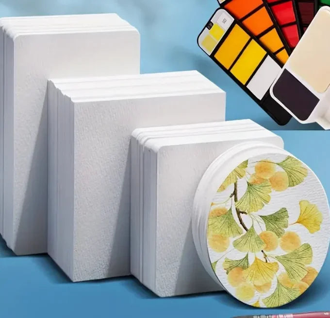 Square/Round Watercolor Paper 300g 25 sheets Professional Water Color Paper Postcard For Painting School Supplies - Sun Studio