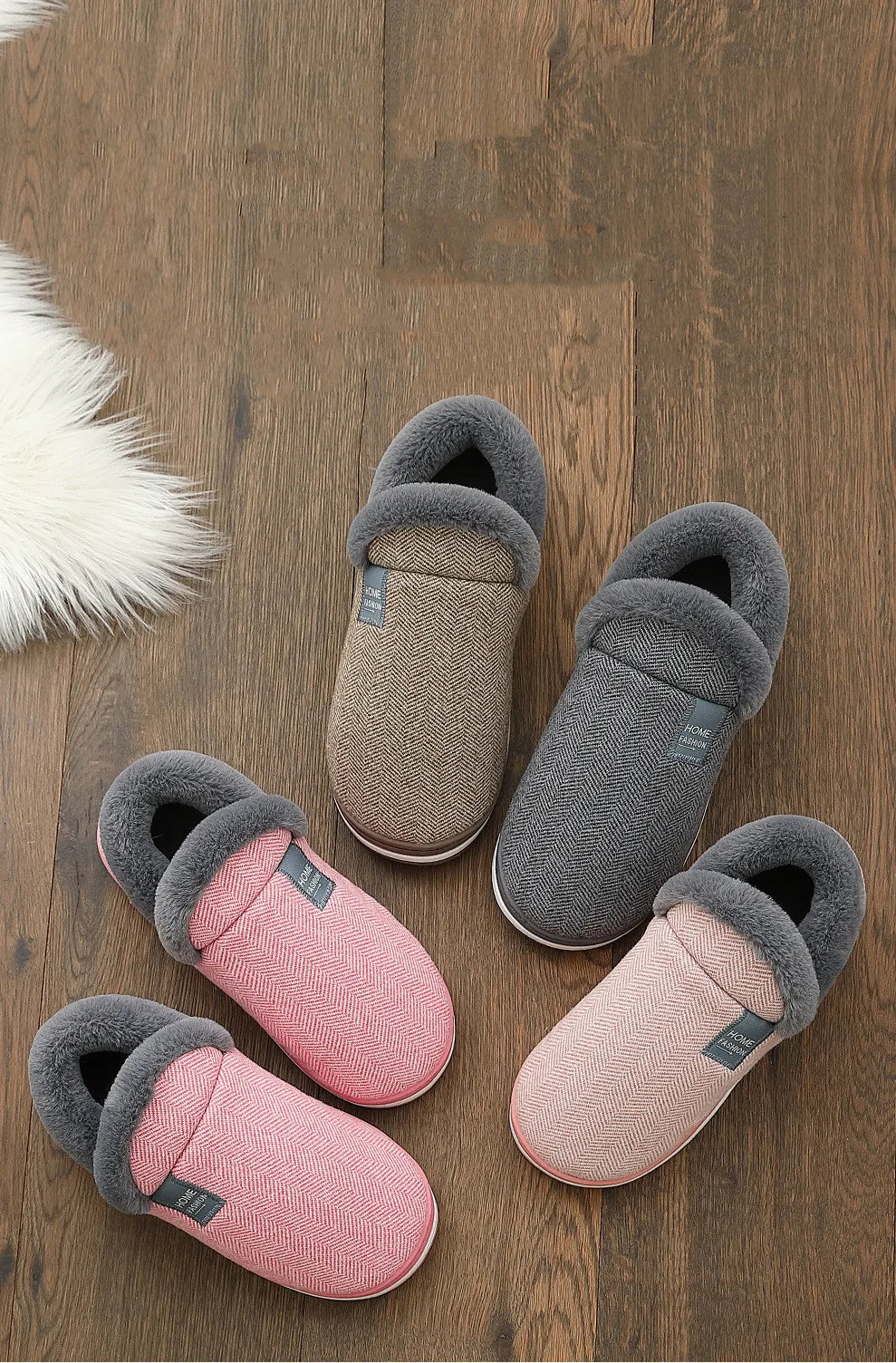 Big Size 48 49 Men Warm Home Slippers Winter Casual Shoes Women Soft Slides Couples Floor Slipper Indoor Bedroom Non Slip Flats - Sun Studio