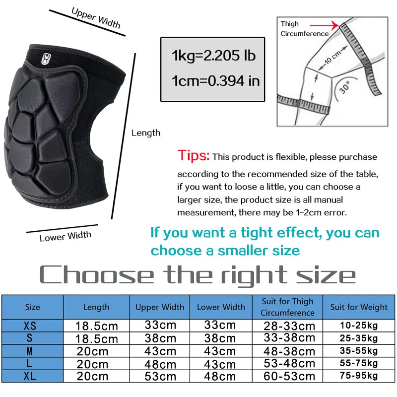 WOSWEIR-Adult Tactical Sports Knee Pads for Skiing Training Thickened Anti-Collision Roller Skating Kneeling Protection Pads - Sun Studio