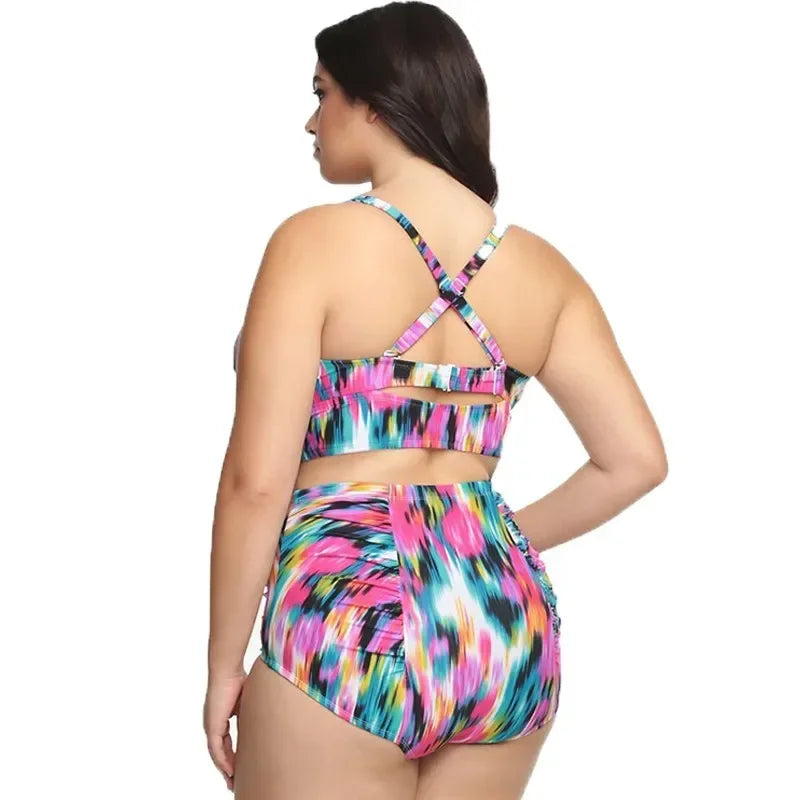 New Sexy Plus Size Swimwear Push Up Bikini High Waist Swimsuit Women Female Oversize Beach Wear Bathing Suit 2024  Mujer 5XL - Sun Studio