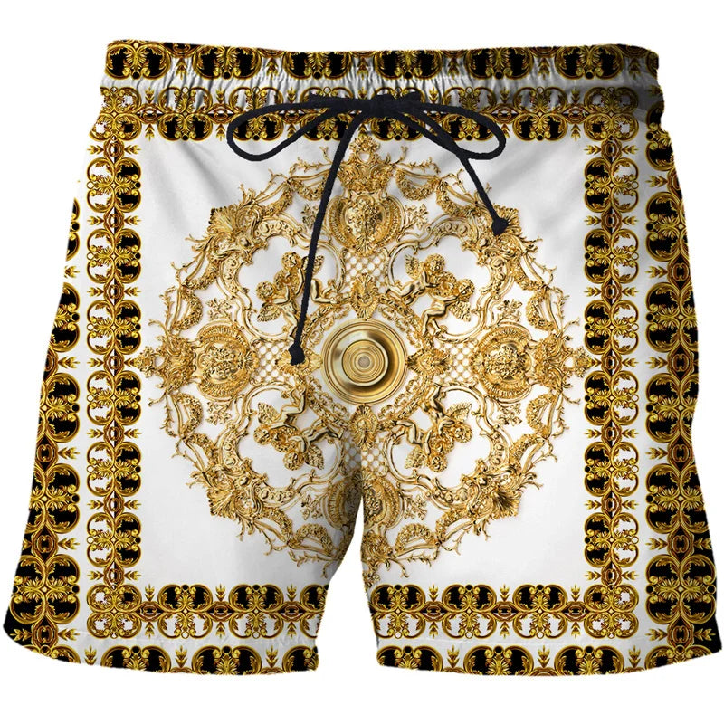 3D Printing Luxury Beach Shorts Pants Men Hawaii Vacation Essentials Swim Trunks Casual Gym Surf Swimsuit Kids Board Ice - Sun Studio