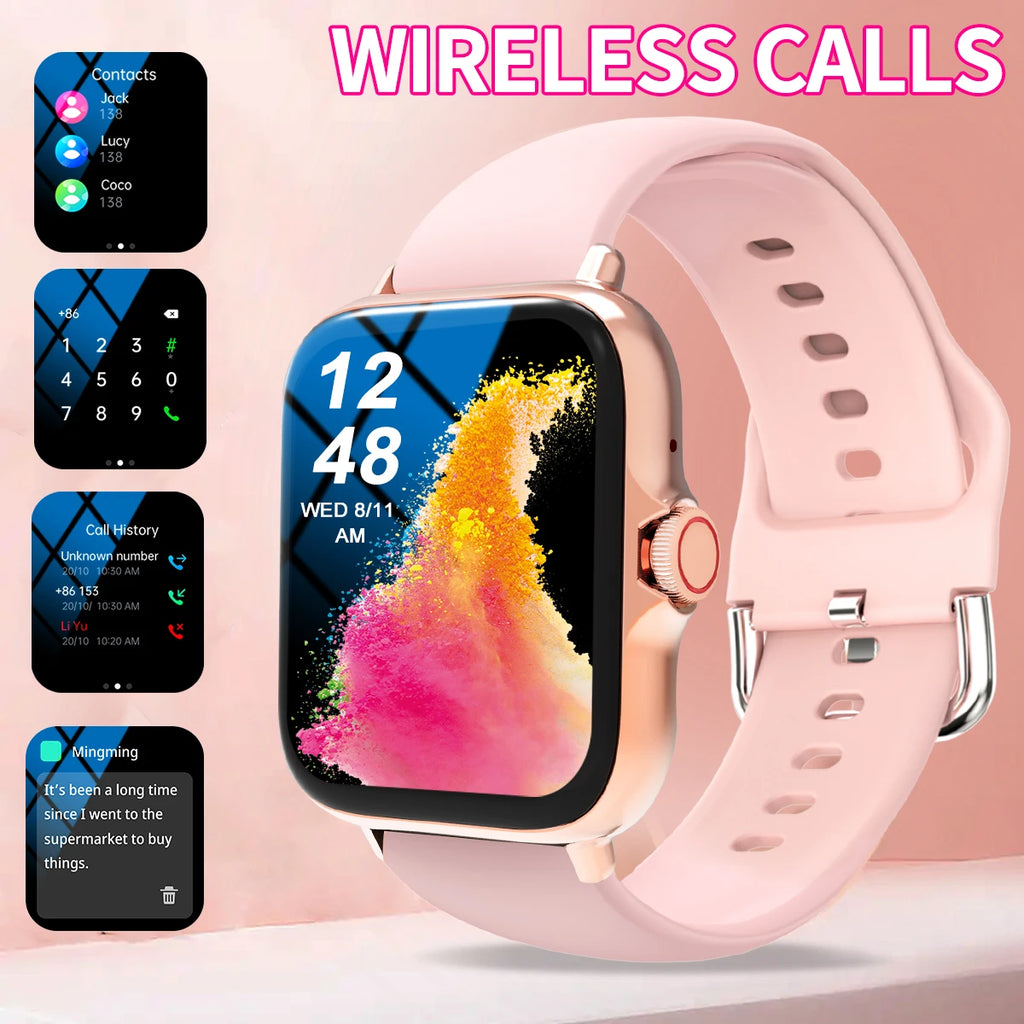Smart watch, wireless calling /dial, Various APP Reminders,Suitable for men and women, sports watches,for iPhone/Andriod - Sun Studio
