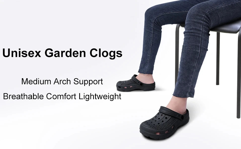 Eyriphy Men Slippers Garden Shoes Breathable Hole Slippers Outdoor Fishing Shoes Non-Slips Kitchen Slippers EVA Sole Men Sandals - Sun Studio