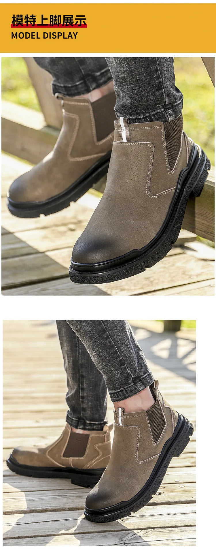 Waterproof Men Welder Shoes Steel Toe Work Shoes Man Anti-spark Anti-smash Safety Shoes Male Slip On Chelsea Work Safety Boots - Sun Studio
