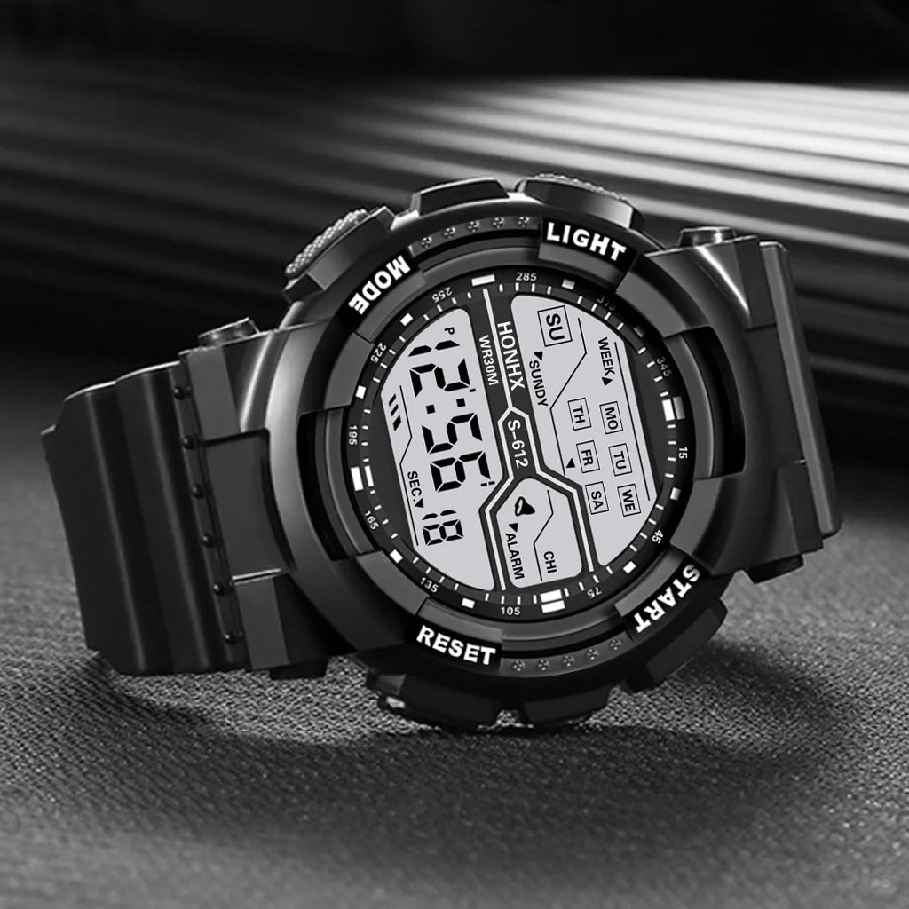 Sports Digital Electronic Watch 55mm Large Dial Sport Watch Outdoor Multifunction Watches Clock for Men Teen Student - Sun Studio