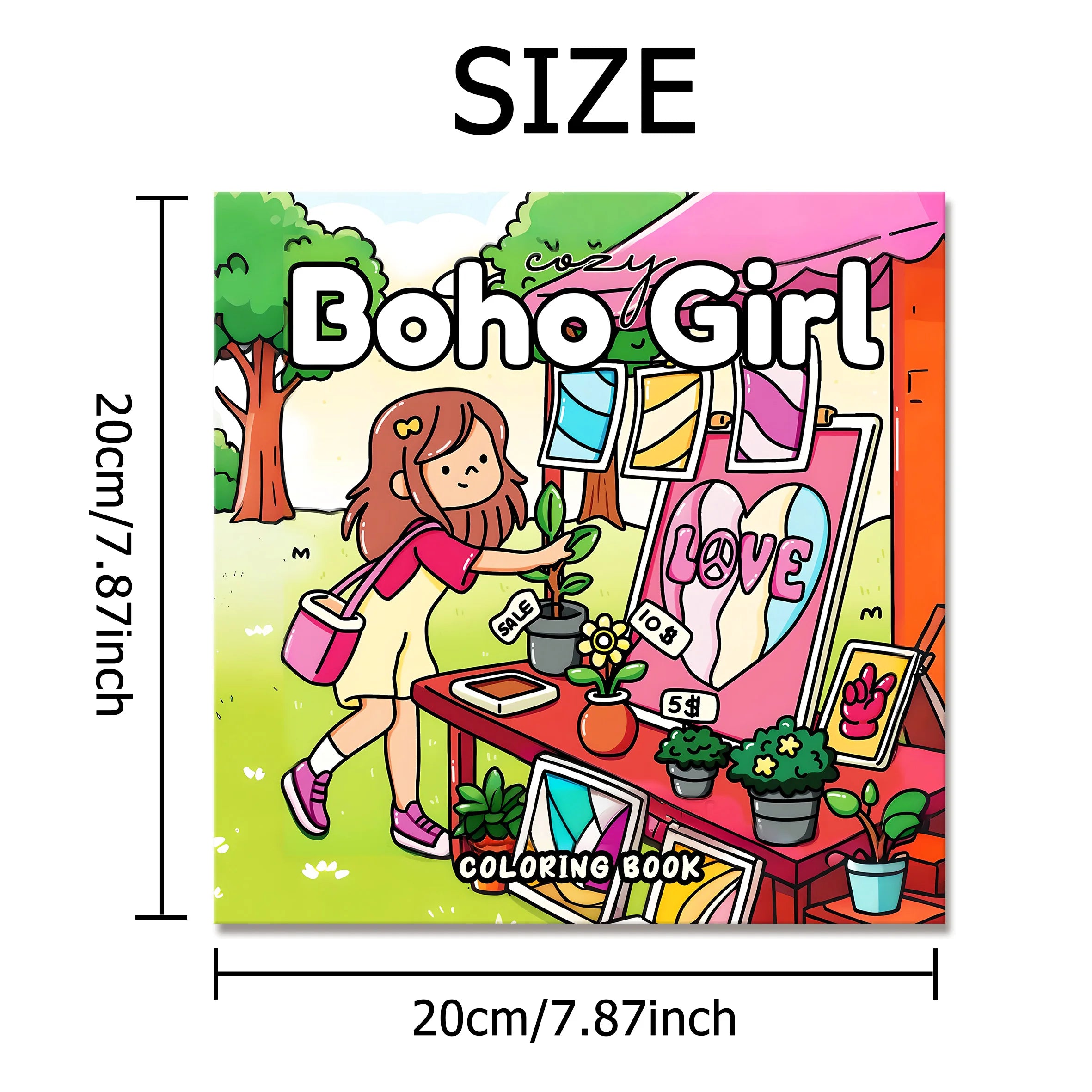 BOHO GIRL: Coloring Book for Adults Featuring Cute Cozy Daily Activities for Relaxation (Cozy Spaces Coloring) - Sun Studio