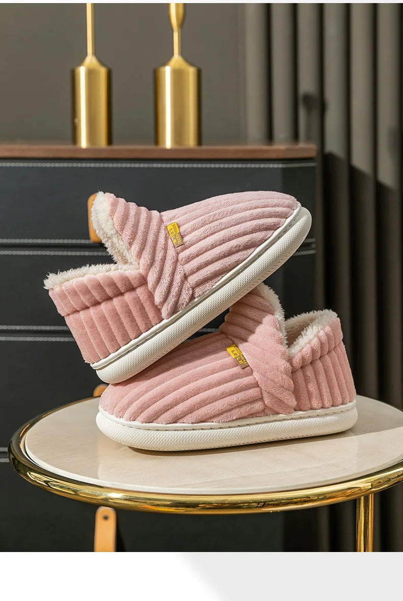 Asgard Men Plush Platform Slippers Winter Warm Outdoor Antiskid Fluffy Soft Cotton Boot Indoor Fashion Cozy Furry Flat Home Shoe - Sun Studio