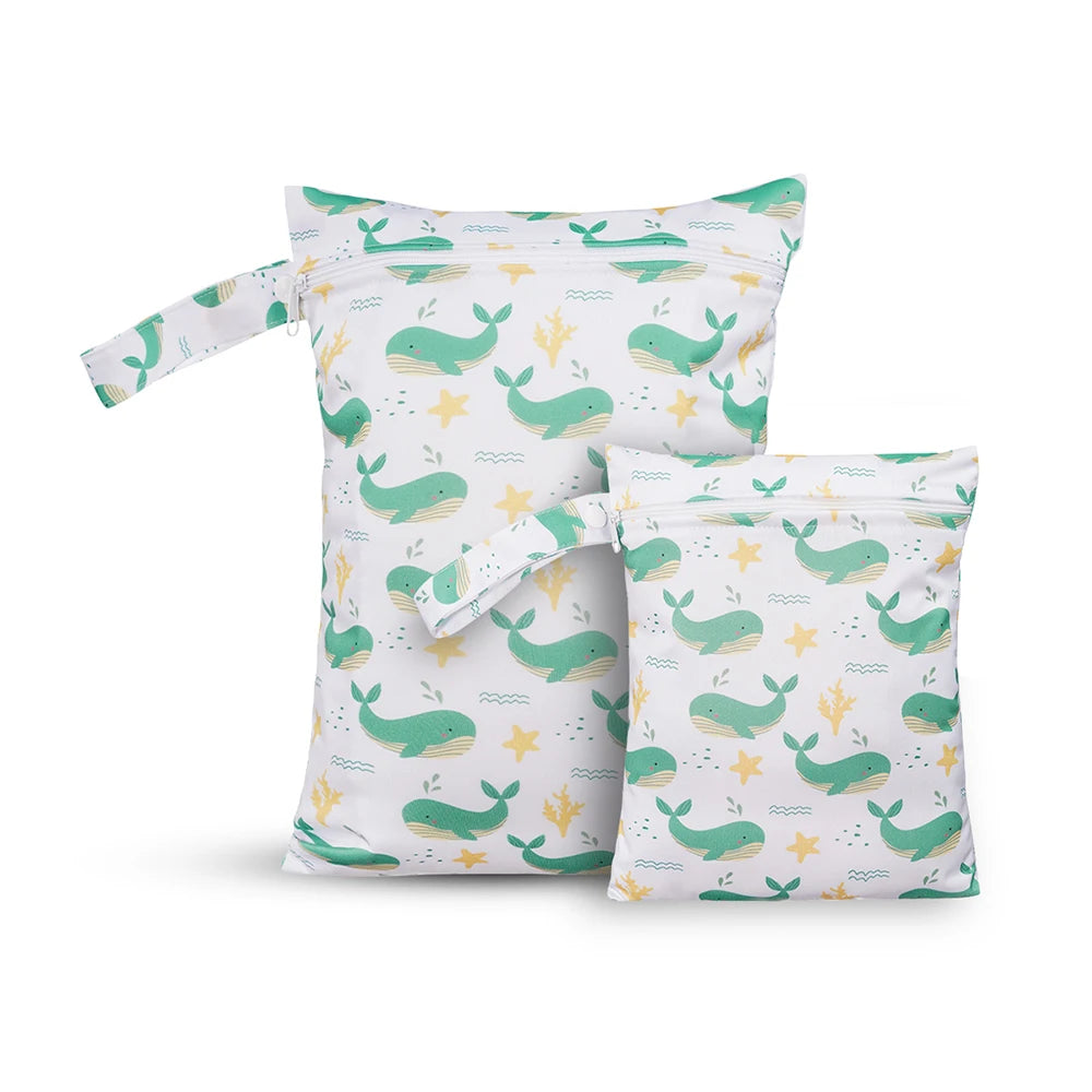 2pcs/set Waterproof And Reusable Wet Dry Bags For Diapers Travel Beach Pool Daycare Baby Items Yoga Gym Bag for Swimsuit - Sun Studio