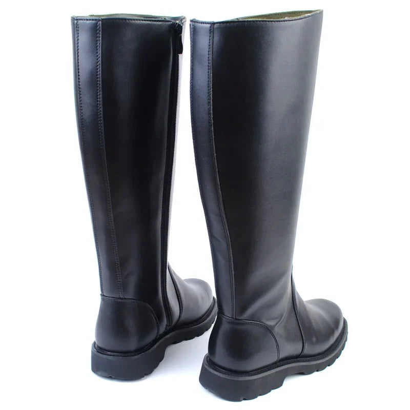 Fashion Knee High Black Long Boots  for Men New 2026 Quality Genuine Leather Shoes Knight Riding Boots Plus Size 38-46 - Sun Studio