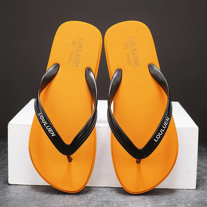 New men's flip flops with soft sole, comfortable, open toe flip flops for indoor and outdoor walks, summer beach flip flops for - Sun Studio