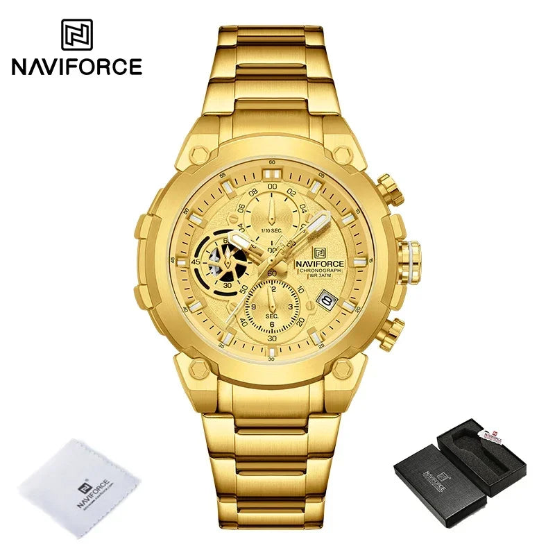 NAVIFORCE Men's Watches Top Luxury Original Quartz Wrist Watch for Men Chronograph Calendar Waterproof Man Watch Relojes Hombre