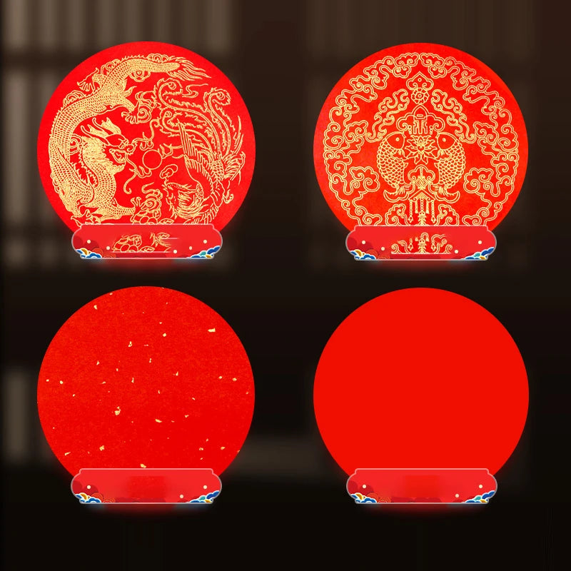 Chinese Spring Festival Scrolls Red Xuan Paper Blank Thicken Chinese Couplets Chunlian Rice Paper New Year Party Door Wedding - Sun Studio