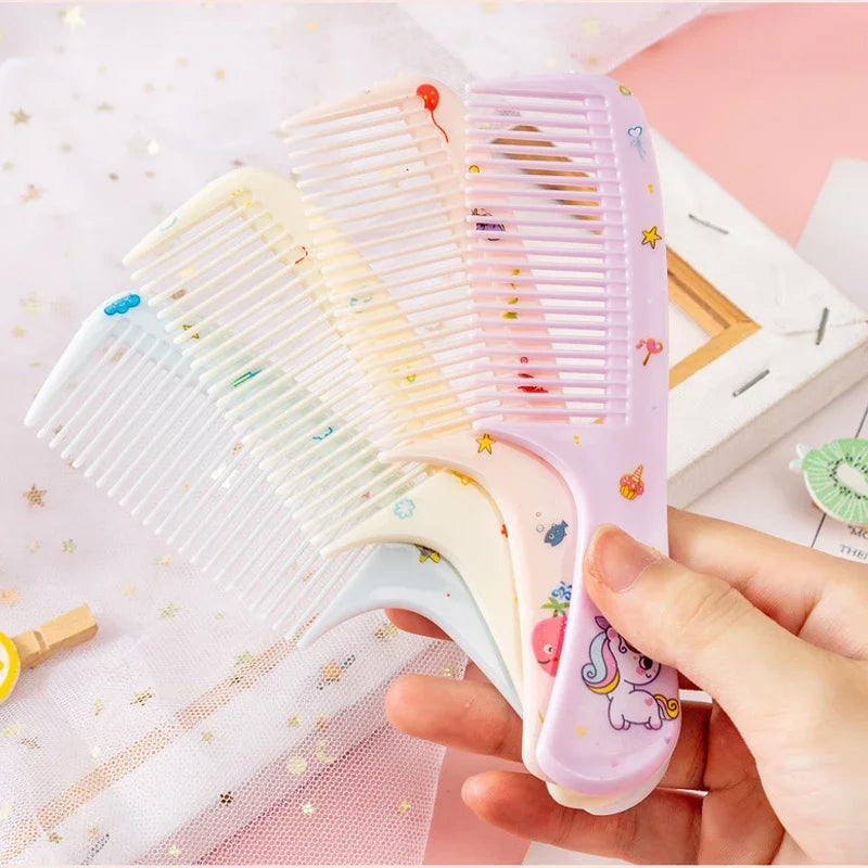 2pcs Kids Hair Combs Set Cartoon Animals Children Hairdressing Comb with Pointed Tail Girls Portable Anti-Static Plastic Comb - Sun Studio