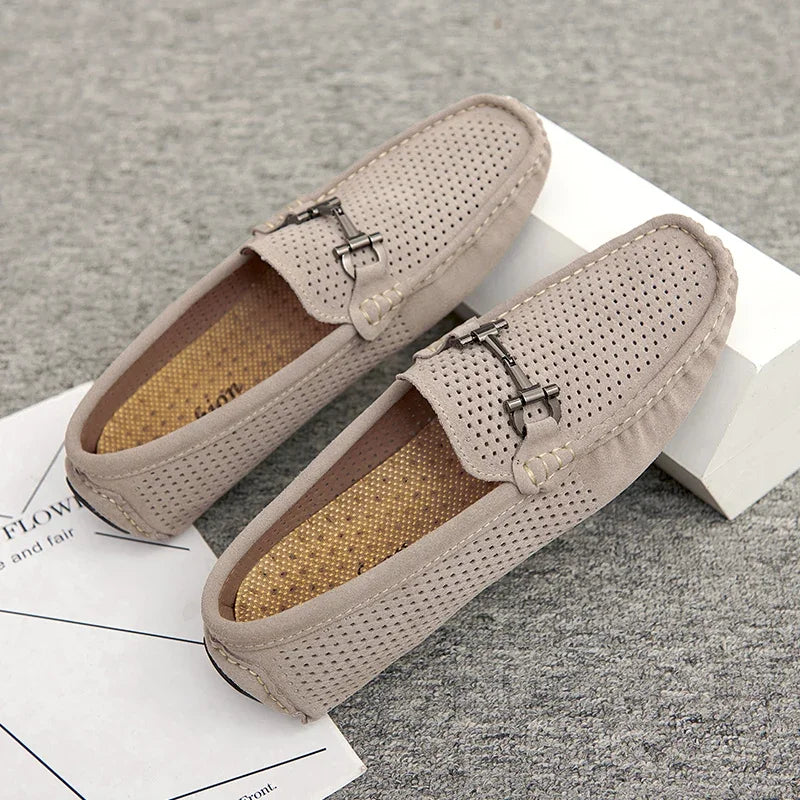 Size 38-45 Breathable Suede Leather Loafers Men Hot Sale Flat Men's Shoes Classic Driving Shoes Fashion Casual Summer Moccasins - Sun Studio