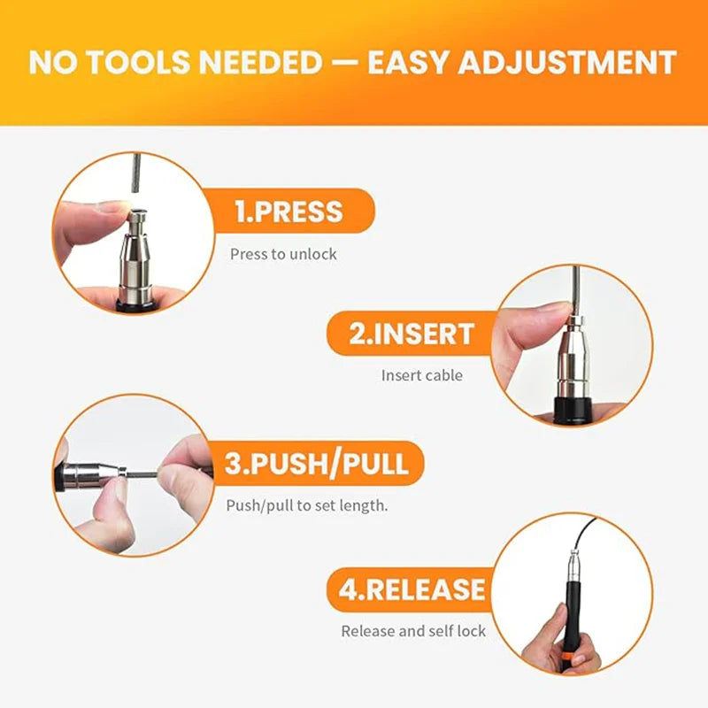 Aluminum alloy steel wire metal handle student adult fitness fat burning racing training competition skipping rope - Sun Studio