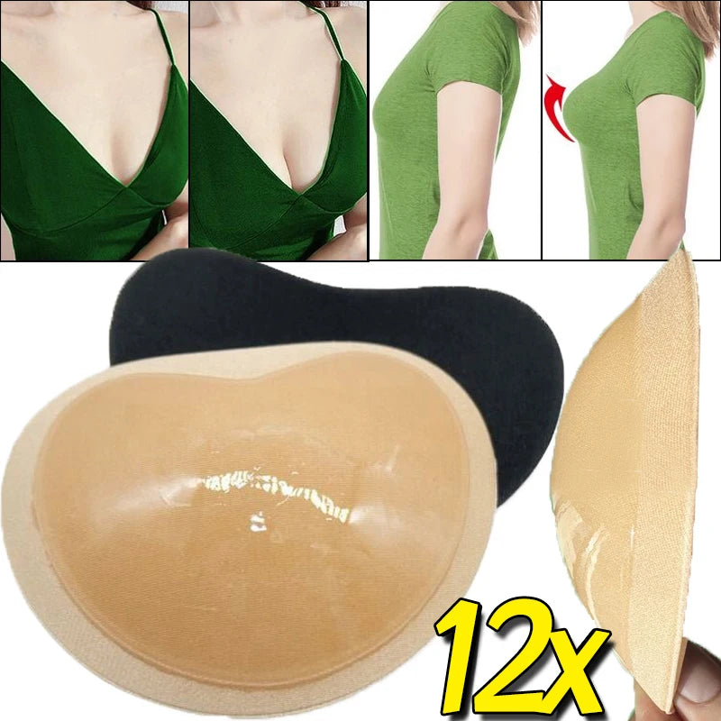 Sticky Chest Pad Push Up Bra Thicker Sponge Bra Pads Breast Lift Up Enhancer Silicone Removeable Inserts Swimsuit Invisible Bra - Sun Studio