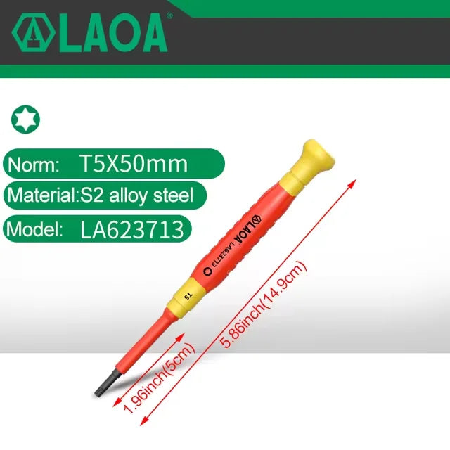 LAOA Insulated Precision Screwdriver a Cross Small Size Screwdriver to Remove Eyeglasses Clocks and Watches Cell Phone Notebook - Sun Studio