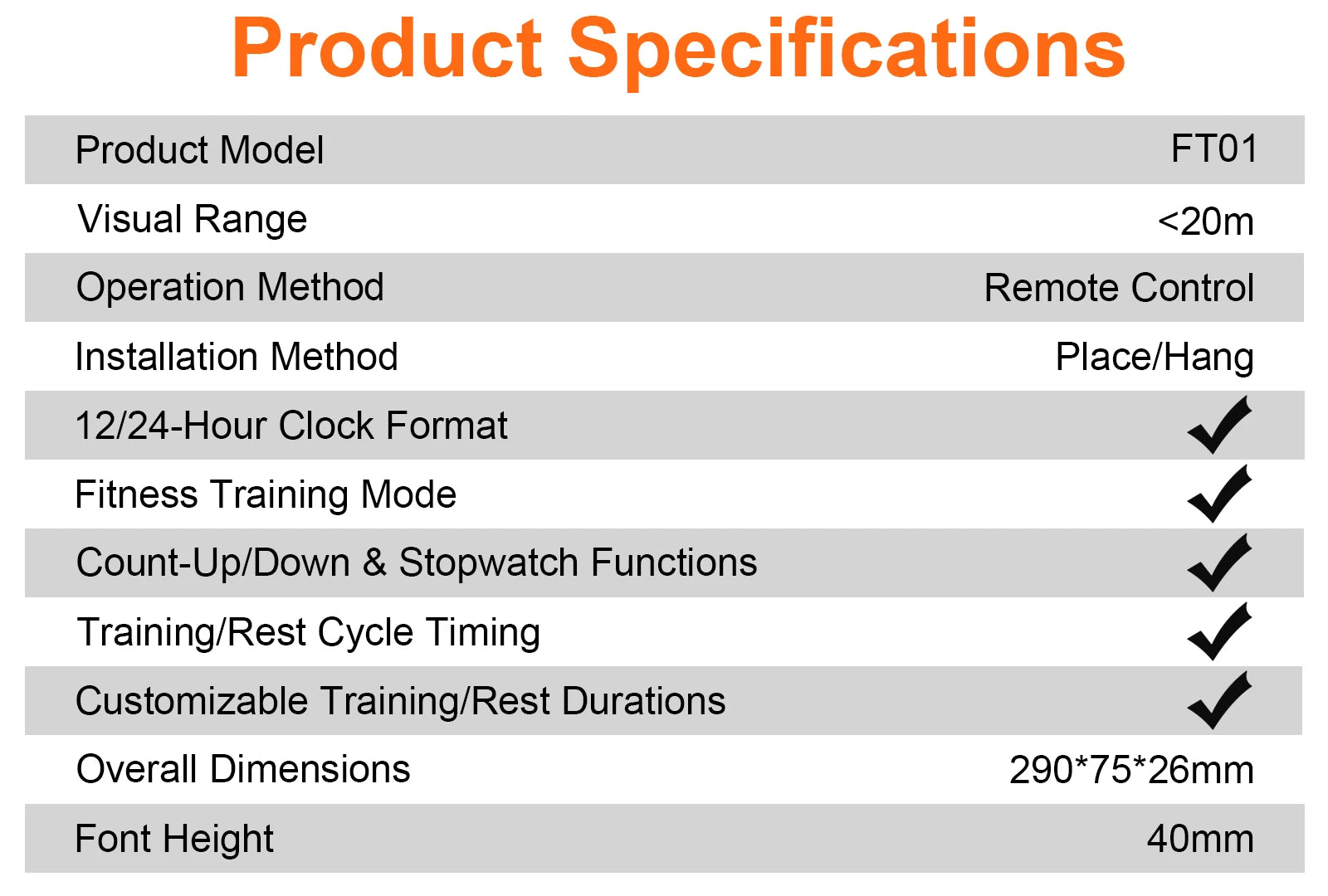 Gym Timer Large LED Display Wall Clock Gym Interval Workout Countdown Sports Training Clock Digital Time Timers for Fitness Home - Sun Studio