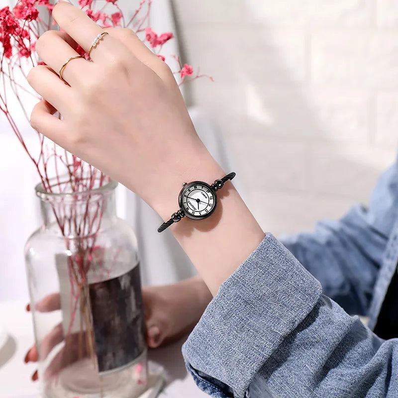 YIKAZE Women Bracelet Watch Retro Gold Bangle Women Watches Stainless Steel Retro Ladies Quartz Wristwatch Clock Dress Watch - Sun Studio