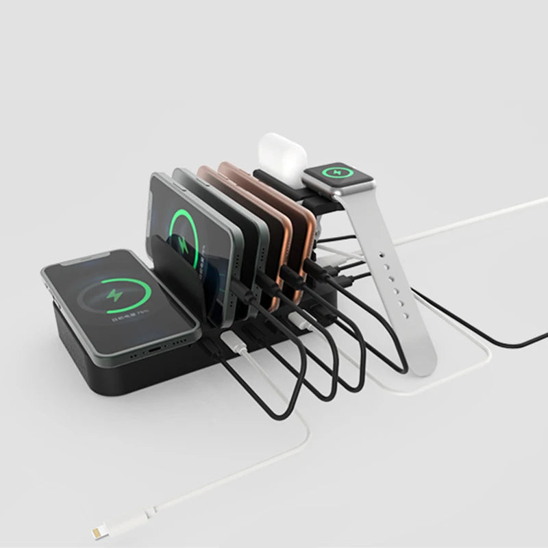 Multifunctional Charger 9in1 Wireless Charger For Mobile Phones Watches Headphones Multi Port Charger Fast Charger - Sun Studio
