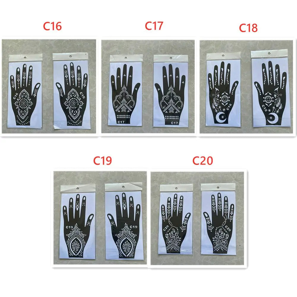 NEW Black Lace Transfer henna Hand Arm Tattoo Henna Stickers Art Temporary Tattoo DIY Painting Body Art Template Tattoo Stencils - Sun Studio